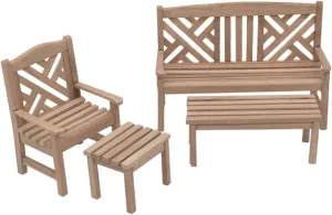 1 Set Scale Wooden Table Chairs Dollhouse Ornament Kit for Creative Play Role Playing for Imagination DIY Projects