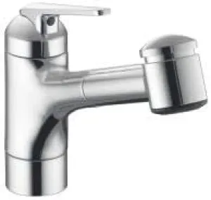 10.061.033.000 DOMO Pull Out Kitchen Faucet, 9", Chrome