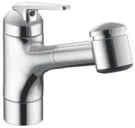 10.061.033.000 DOMO Pull Out Kitchen Faucet, 9", Chrome