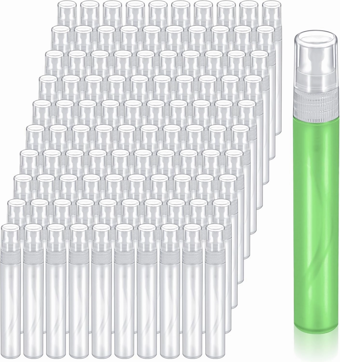 100 Pcs Mini Spray Bottle, 10ml Perfume Spray Bottles Plastic Refillable Mini Spray Bottles for Women, Travel Spray Bottle Fine Mist Atomizer for Perfume, Mini Perfume Refillable Bottle