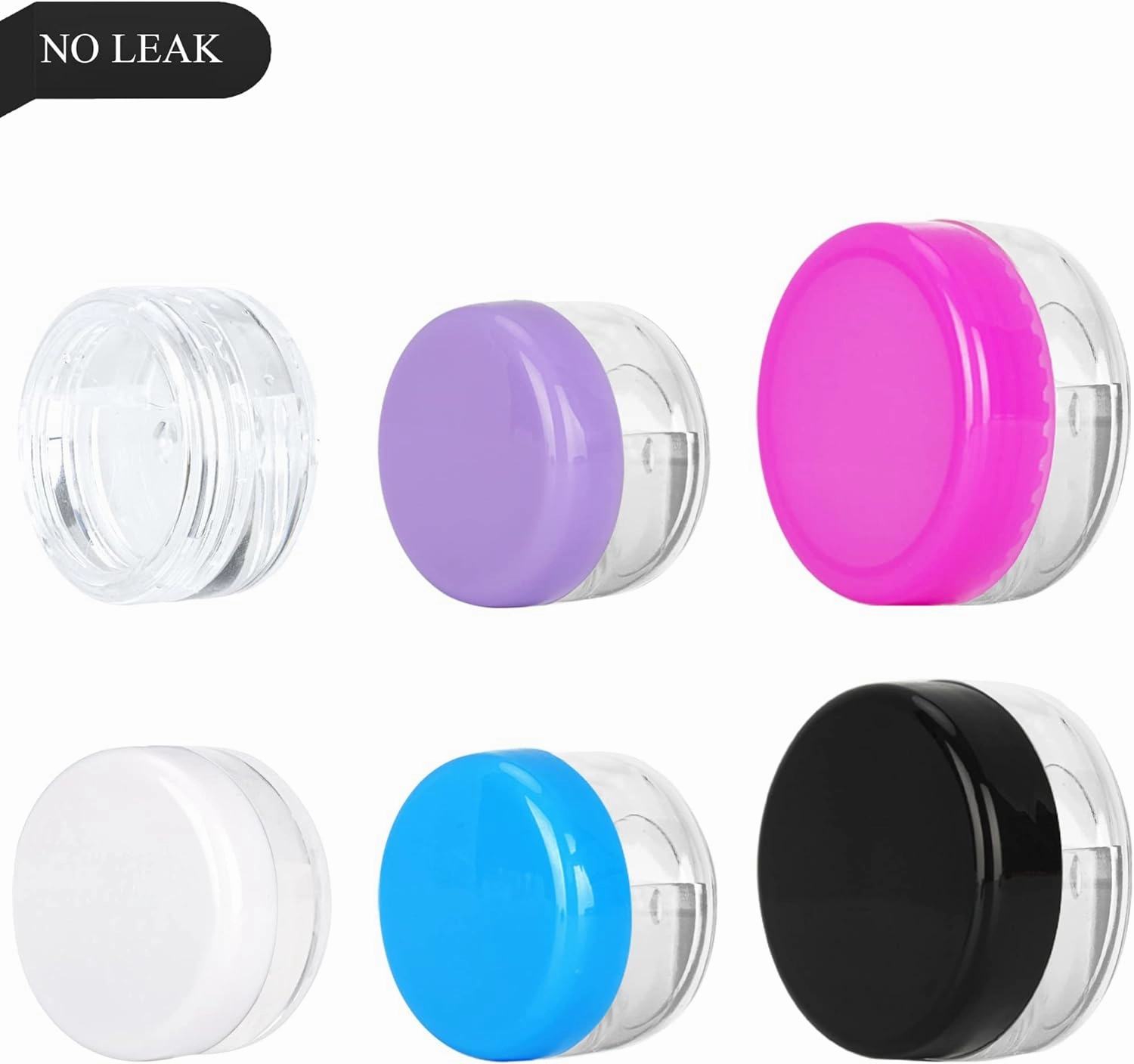 100PCS 10 Gram Sample Containers,10ml Empty Jars with Lids, Small Cosmetic Containers, Mini Sample Jars with 8PCS Mini Spatulas for Make Up, Oils, Lotion, Powder, Paint, Jewelry, Lip Balms(Black Lid)