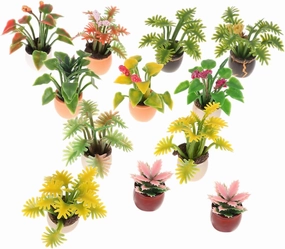 10 Pcs Plastic Potted Plants for Dollhouse Micro World Colorful Bonsai Ornaments Lightweight and Simulated Flowerpot Accessories for Creative Layouts and Decoration