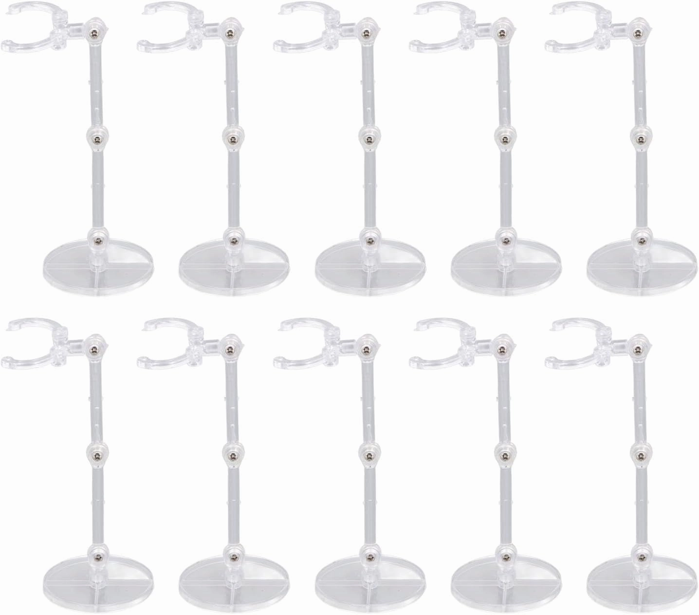 10 Sets Doll Stand, Display Holders Action Figure Stand Mini Doll Support Frame Compatible for 6 Inch, Plastic Material, Easy to Assemble, Stable Stand, Various Poses, Best for