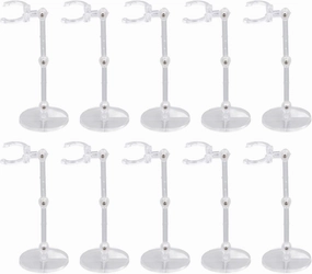 10 Sets Doll Stand, Display Holders Action Figure Stand Mini Doll Support Frame Compatible for 6 Inch, Plastic Material, Easy to Assemble, Stable Stand, Various Poses, Best for