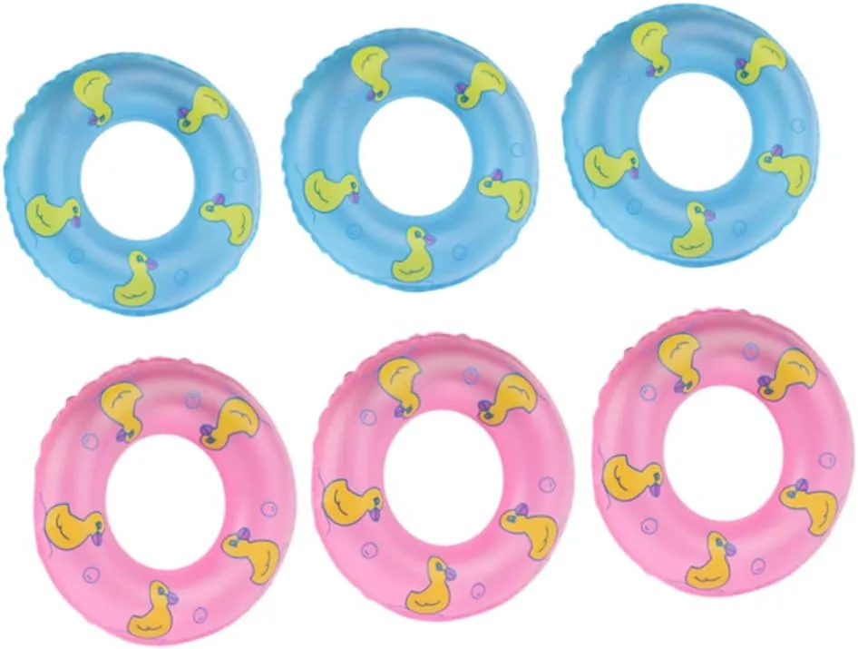 10Pcs Inflatable Swim Rings for Mini Floating Toy Accessories with Fun Duck Print for Summer Pool and Beach Activities