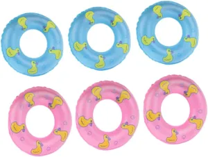 10Pcs Inflatable Swim Rings for Mini Floating Toy Accessories with Fun Duck Print for Summer Pool and Beach Activities