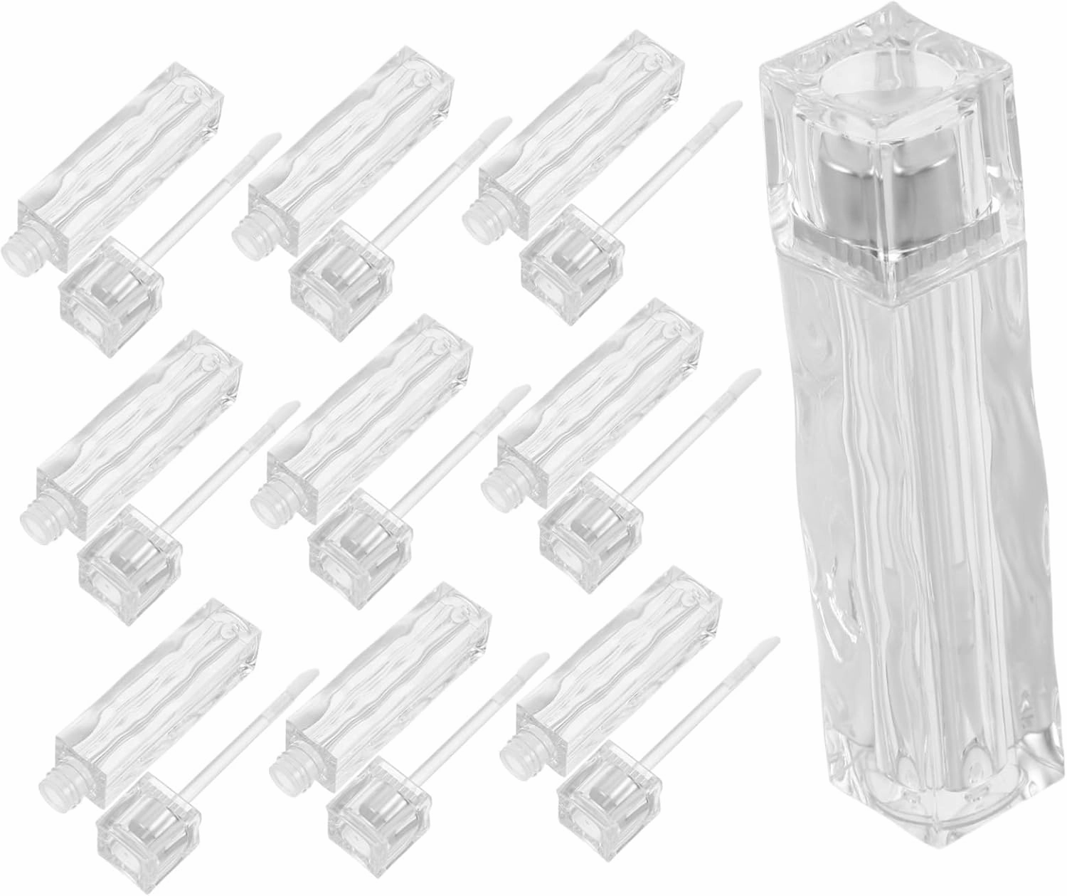 10pcs Clear Lip Gloss Tubes Reusable Empty Lip Gloss Containers with Brush Applicator Transparent Bottles Lightweight and Portable Design