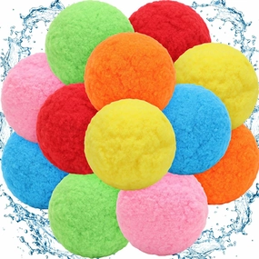 12 Pcs Water Balls 3 Inches Large Reusable Water Balloon Fight Splash Soaker Balls Bulk for Outdoor Game Soft Beach Pool Party Favors Activities Summer Present Adult Outside Games Kit
