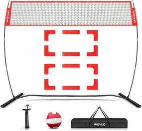 12Ft Volleyball Net For Backyard, Portable Beach Volleyball Net Set, Freestanding Volleyball Training Equipment With Volleyball, Pump, Bag, Volleyball Sports Game For Outdoor Indoor, Height Adjustable