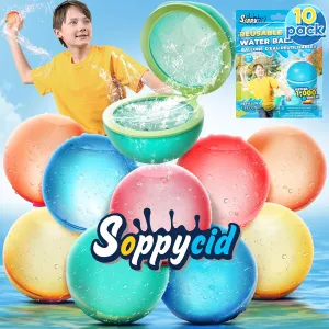 12Pcs Reusable Water Balloon Pool Toys,Refillable Magnetic Water Ball for Beach,Quick Fill & Self-Sealing Water Bombs for Kids Outdoor Backyard Summer Activities Water Games