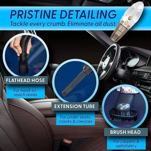 12V High Power Handheld Car Vacuum with 16Ft Cord, Attachments & Bag