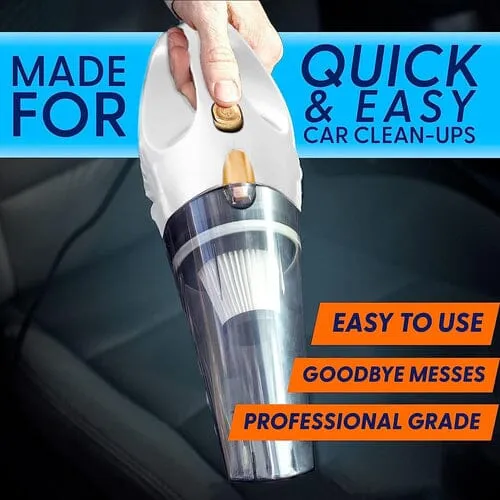 12V High Power Handheld Car Vacuum with 16Ft Cord, Attachments & Bag