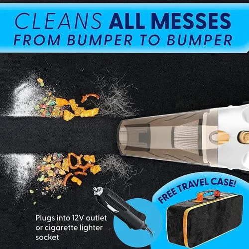12V High Power Handheld Car Vacuum with 16Ft Cord, Attachments & Bag