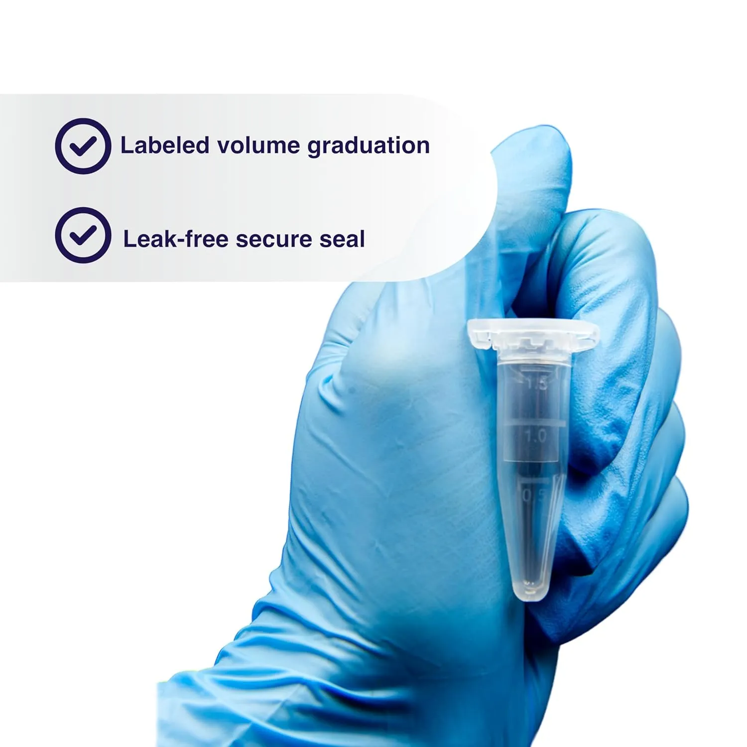 1.5mL Microcentrifuge Tube with Snap Cap [1000/Pack] 1.5 mL Centrifuge Tubes with Flip Cap, Clear Graduation, Polypropylene, Plastic Lab Snap Tubes