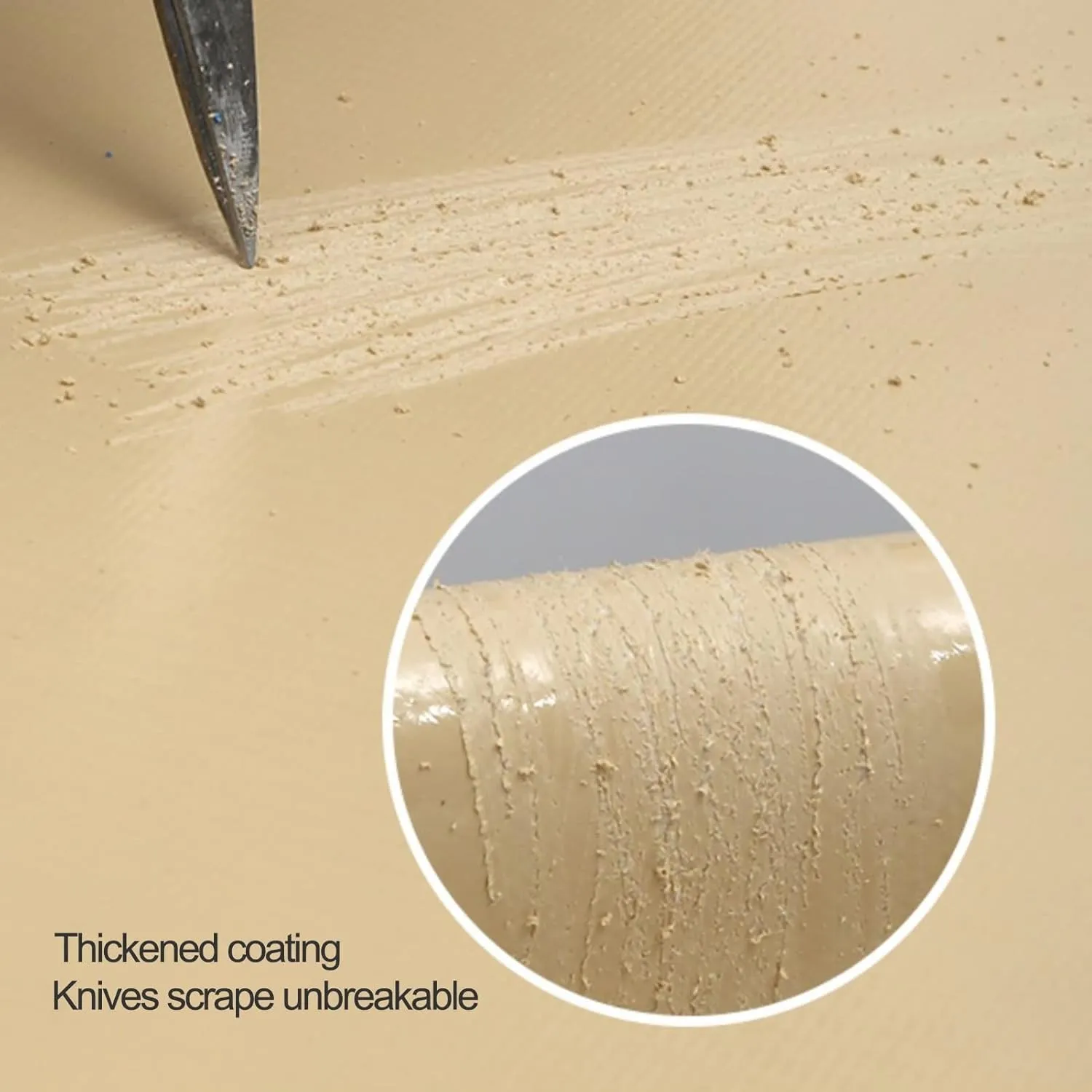 1.5mx6m/2mx2m/2mx3m/2mx4m/3mx6m Beige Heavy Duty Tarpaulin Cover 500g/㎡ PVC Waterproof Tarpaulins Sheet for Rain Shelter, Camping, Outdoor and Pool Tarp Cover, with Metal Grommets(1x1m)