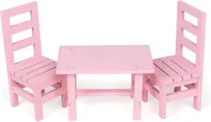 1/6 Doll Furniture, Wooden Square Chairs 3pcs/Set, Dollhouse Dining Room Living Room Decor, 12inch Doll Furnishings Model Toy, Pink