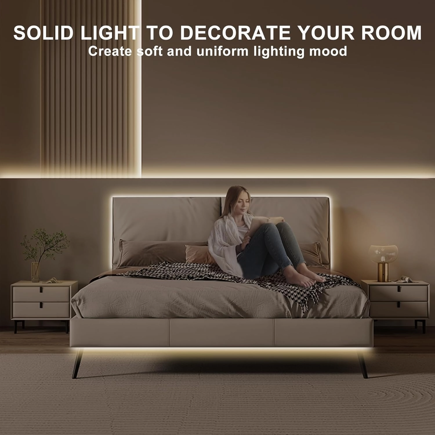 16.4ft COB LED Strip Light with Remote, 3000K Dimmable Bright Warm White Led COB Strip Light, White Continuous Led Strip Light for Mirror, Stair, Cabinet, Room