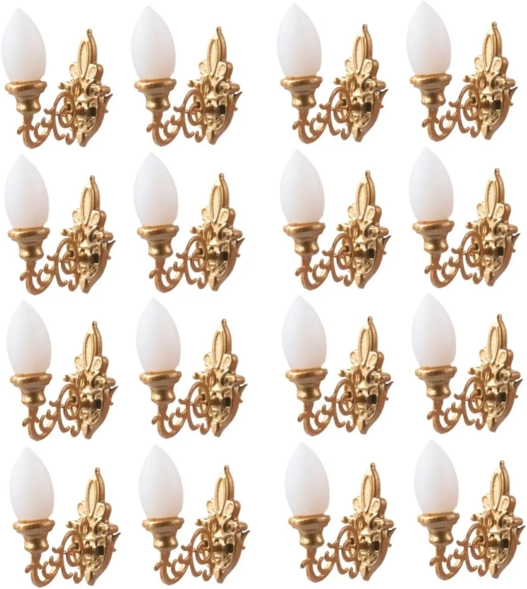 16pcs Miniature Wall Lamps Sand Table Decor Light for Dollhouse Living Warm for Miniature Landscape Layouts and Scene Decoration
