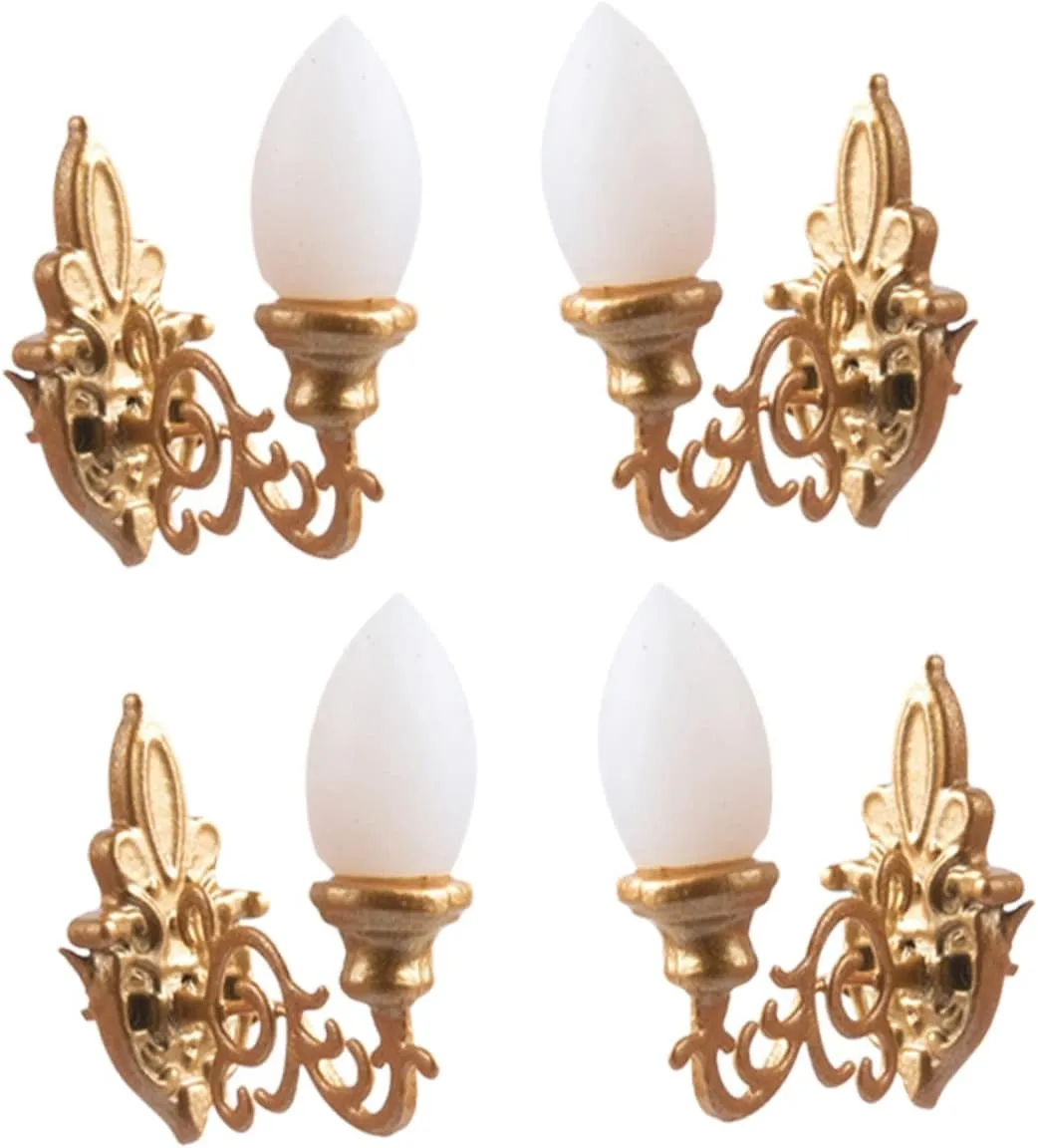 16pcs Miniature Wall Lamps Sand Table Decor Light for Dollhouse Living Warm for Miniature Landscape Layouts and Scene Decoration