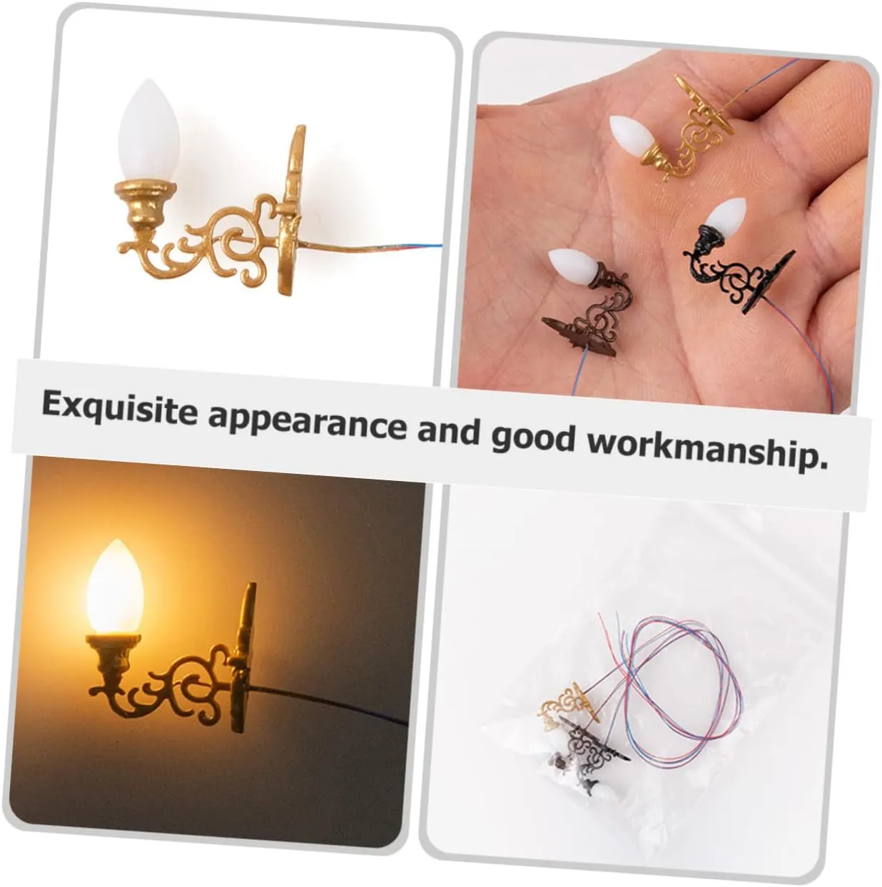 16pcs Miniature Wall Lamps Sand Table Decor Light for Dollhouse Living Warm for Miniature Landscape Layouts and Scene Decoration