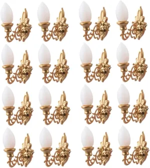 16pcs Miniature Wall Lamps Sand Table Decor Light for Dollhouse Living Warm for Miniature Landscape Layouts and Scene Decoration