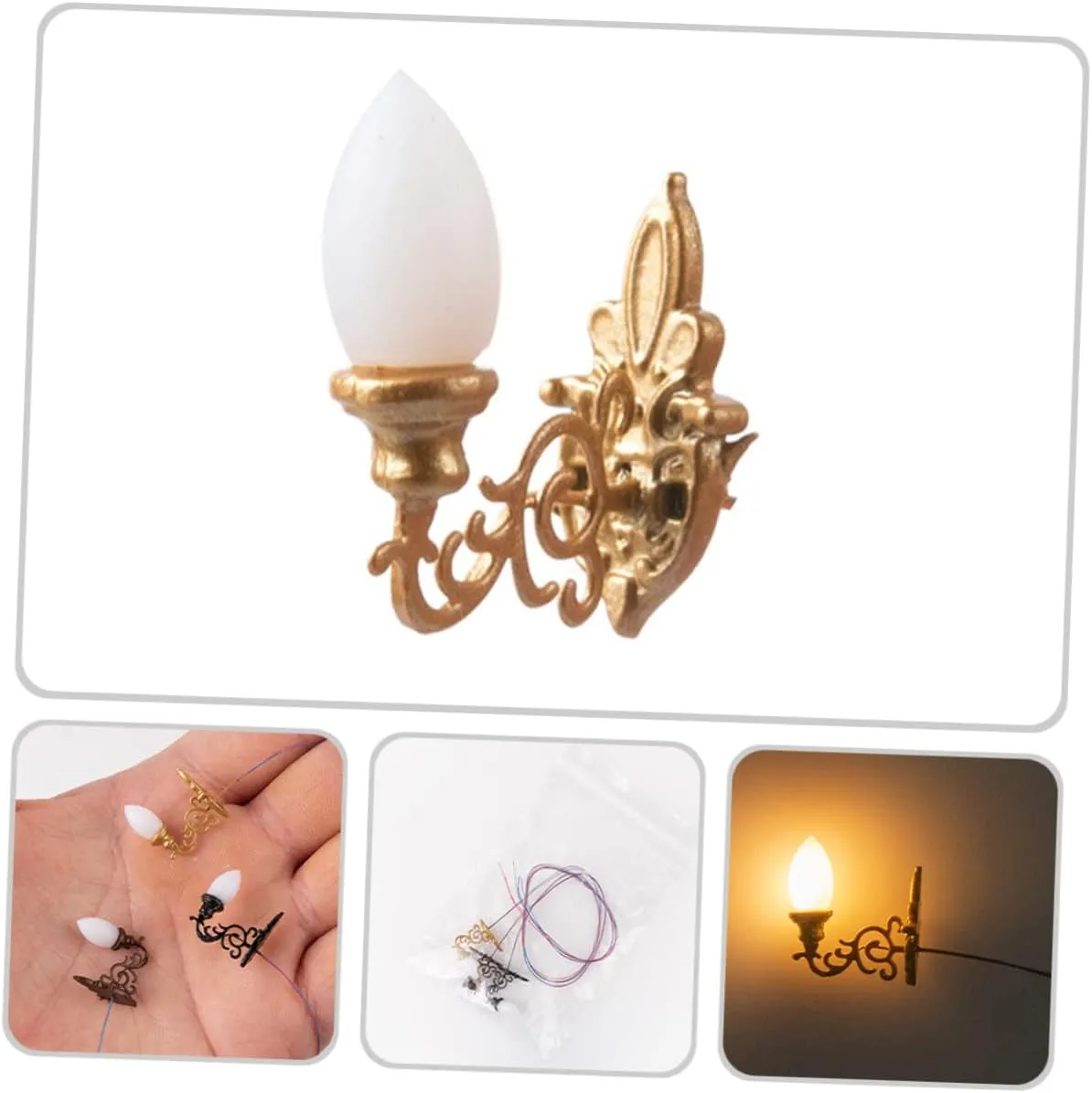16pcs Miniature Wall Lamps Sand Table Decor Light for Dollhouse Living Warm for Miniature Landscape Layouts and Scene Decoration