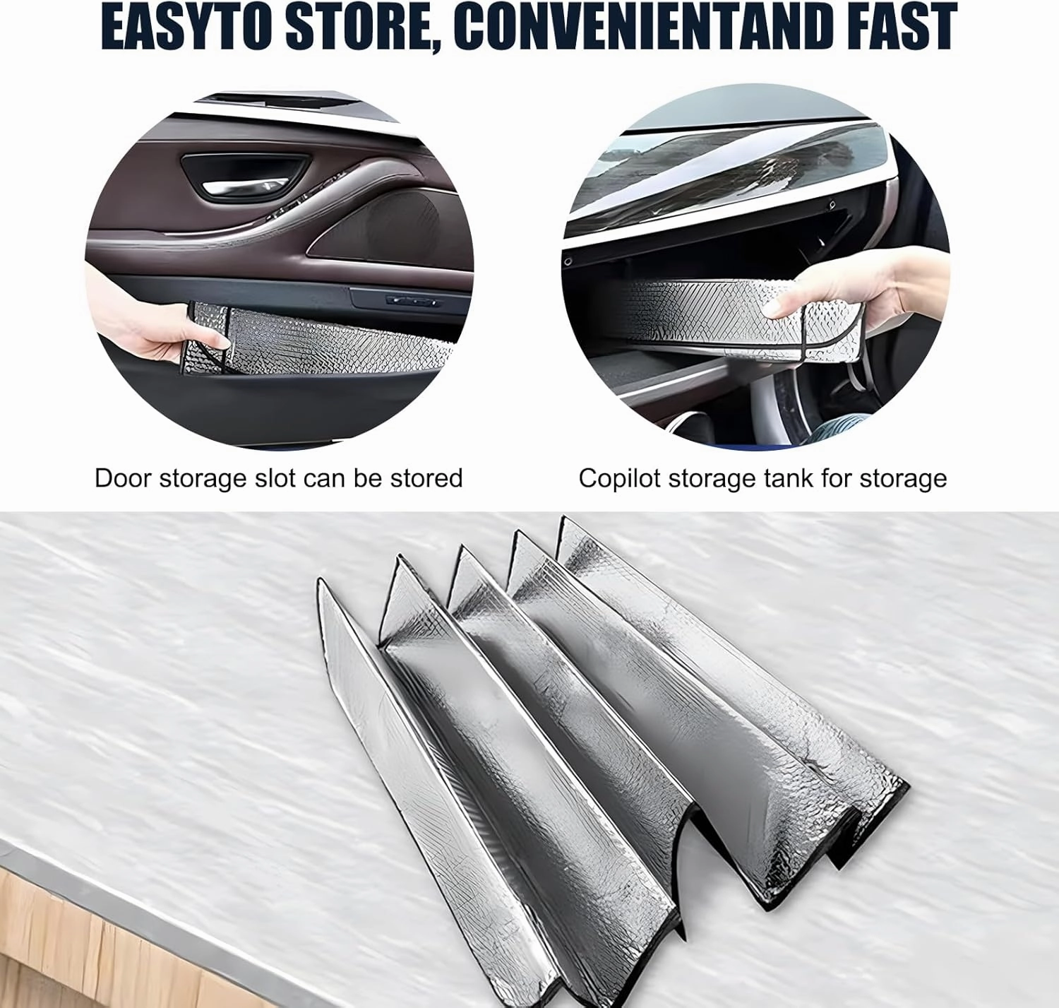 1 PC Car Front Windshield Sunproof Sun Visor, 51.1 x 23.6 Stay Cool Bubble Insulated Shield, Avoid Interior Aging Multifunctional Accessory, Universal UV Protector for Cars (Silver)