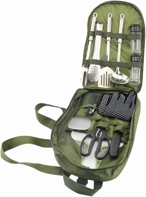 1 Set Camping Cutlery Picnic Utensils Cookware Tableware Set Storage Bag