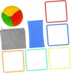 1 Set Jumping Ring Game Outdoor Fun Teaching Aid with Rings Connectors Beanbag Storage Bag for Active Play and Imaginative Learning