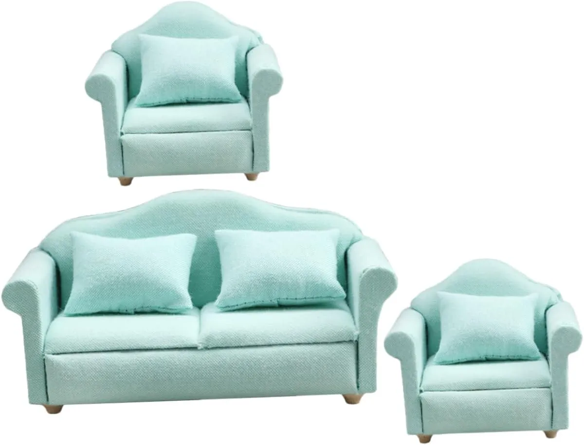 1Set Mini House Furniture Deep Sofa Sofa Chairs for Dollhouse Decoration Cute Miniature Couch for Photography and Mini Living Scene