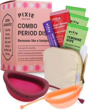 2 Menstrual Discs - No Metals or Toxins - 100% Medical-Grade Silicone - Ranked 1 for Most Soft Reusable Period Disc - Removes Like a Tampon - Wear 12 Hours - Capacity of 5 and 7 Tampons