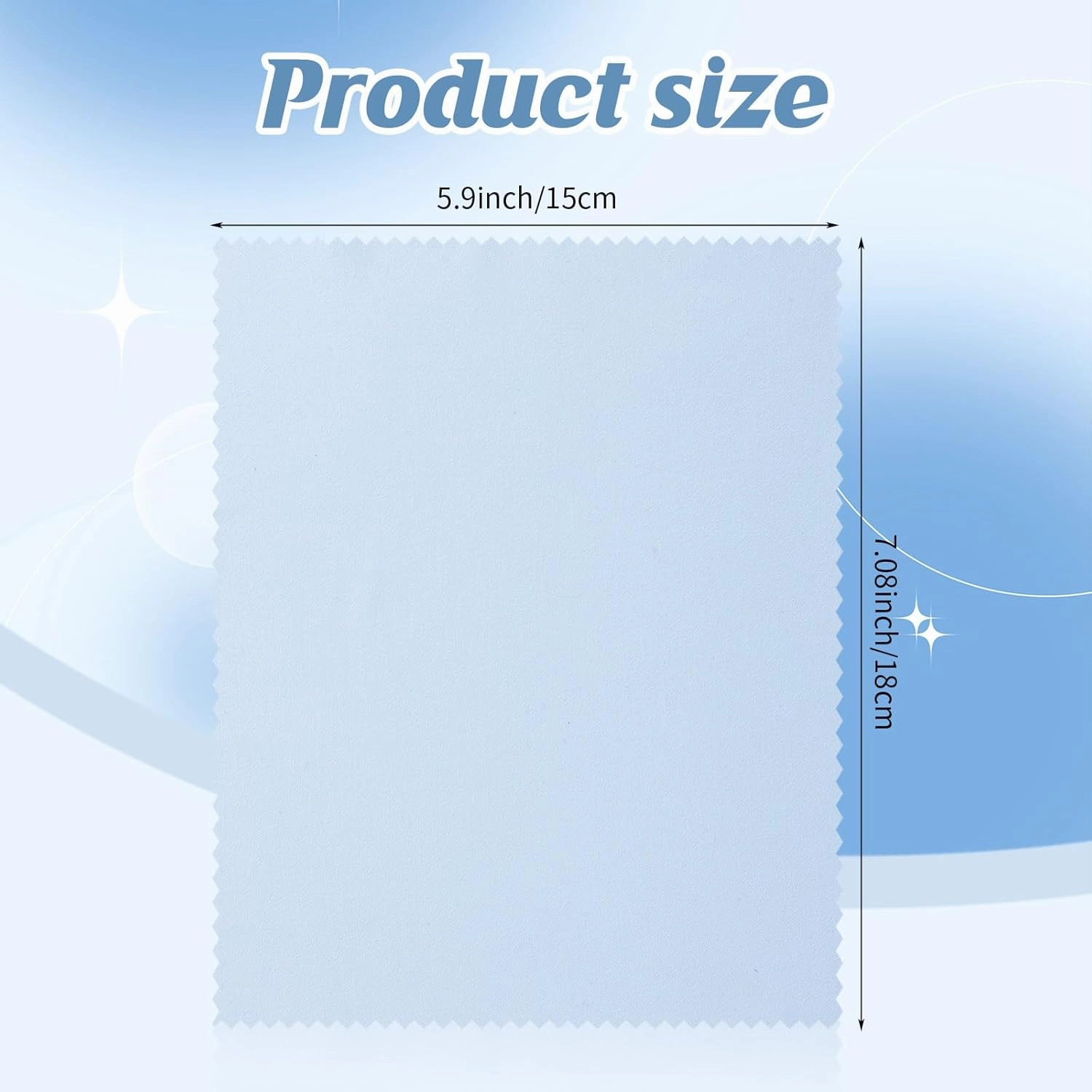 200 Pcs Microfiber Glasses Cleaning Cloth Eyeglasses Cleaner Wipes Lens Screen Cleaning Cloth for Glasses, Cameras Lens, Cell Phone, LCD TV Screens, Laptops, Tablets, 6 x 7 Inch (Light Blue)