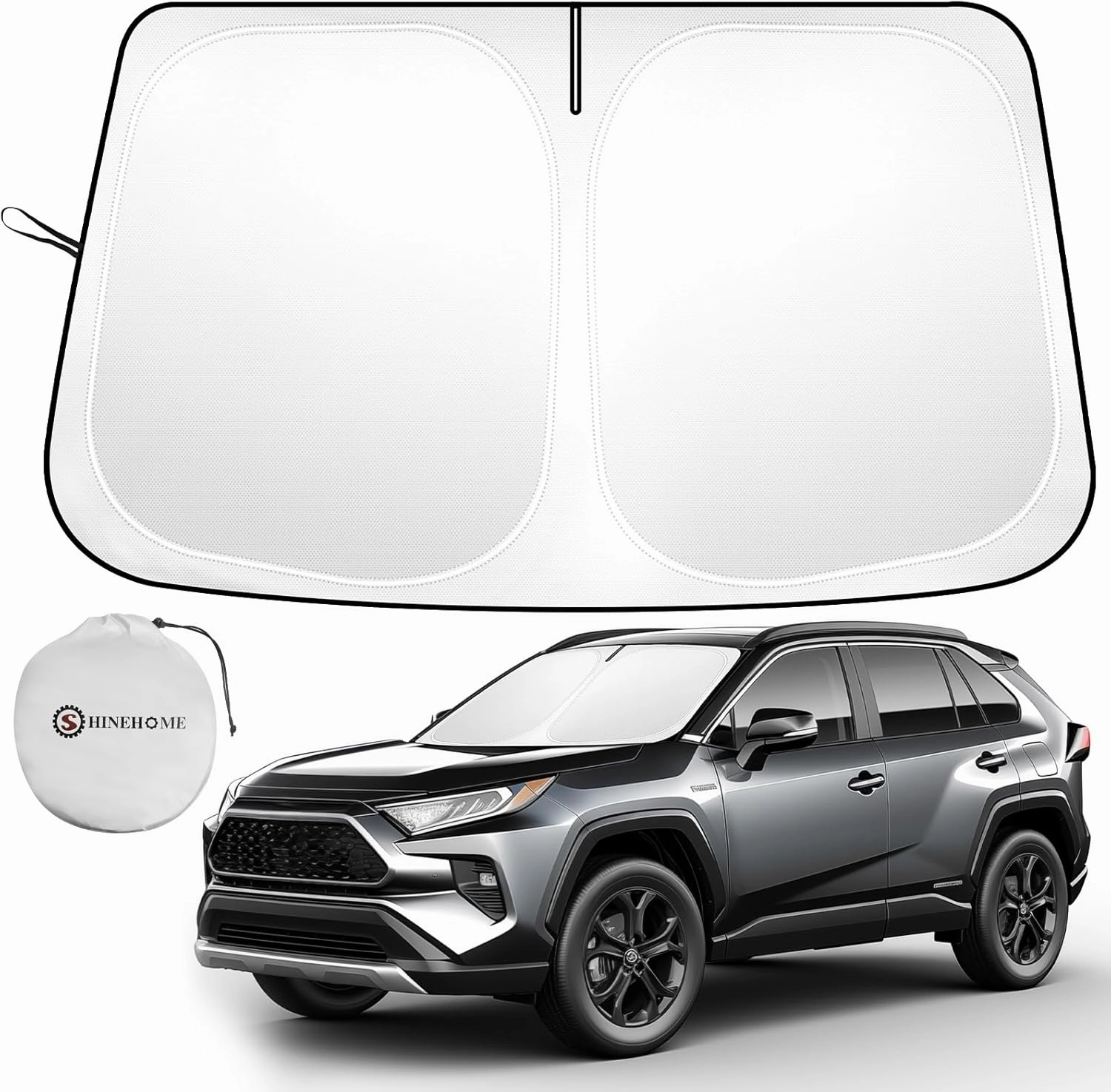 2025 Upgrade Front Windshield Sun Shade Foldable RAV4 Sunshade for 2019-2025 RAV4 RAV-4 SUV Crossover, TRD Off-Road, LE XLE Premium Limited Front Window Sunshade Accessories