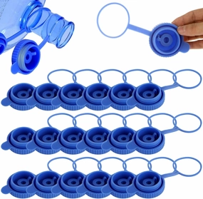 20 Pack 5 Gallon Water Jug Cap, Silicone Reusable Replacement Lid, 5 Gallon Water Jug Cover, Water Bottle Caps Fits 55mm Bottles and Airtight Design with Hanging Ring