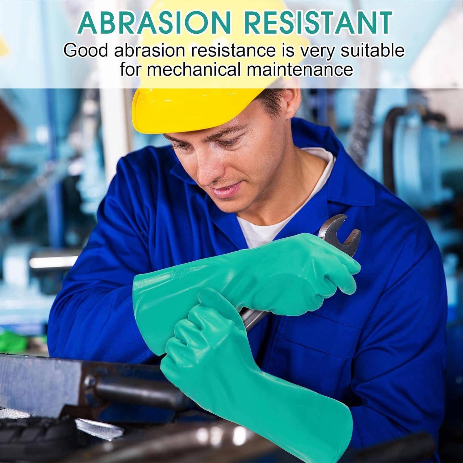 20 Pairs Chemical Resistant Gloves Heavy Duty Thick Nitrile Gloves Bulk for Cleaning, Resist Household Acid, Alkali and Oil (X-Large)