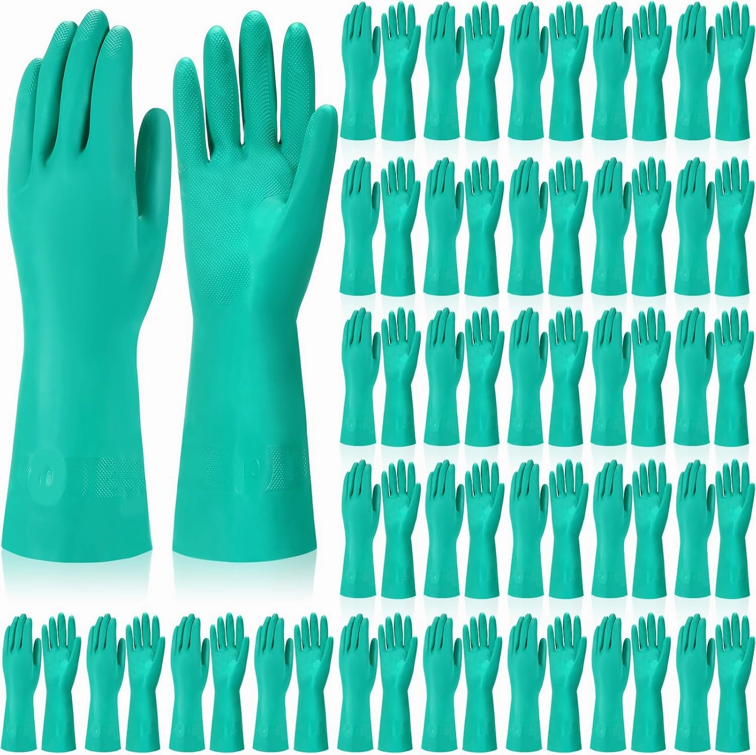 20 Pairs Chemical Resistant Gloves Heavy Duty Thick Nitrile Gloves Bulk for Cleaning, Resist Household Acid, Alkali and Oil (X-Large)