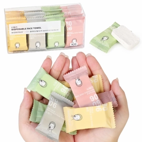 20 PCS Mini Compressed Towel Sheet, Disposable Reusable Towel, Thickened Compressed Face Towel, Portable Travel Towel Sheet