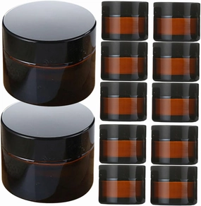 20pcs Glass Cream Jars Refillable Lotion Holders Portable Travel Containers for Cosmetics Leak Sample Storage for Makeup Lip Balm and Creams