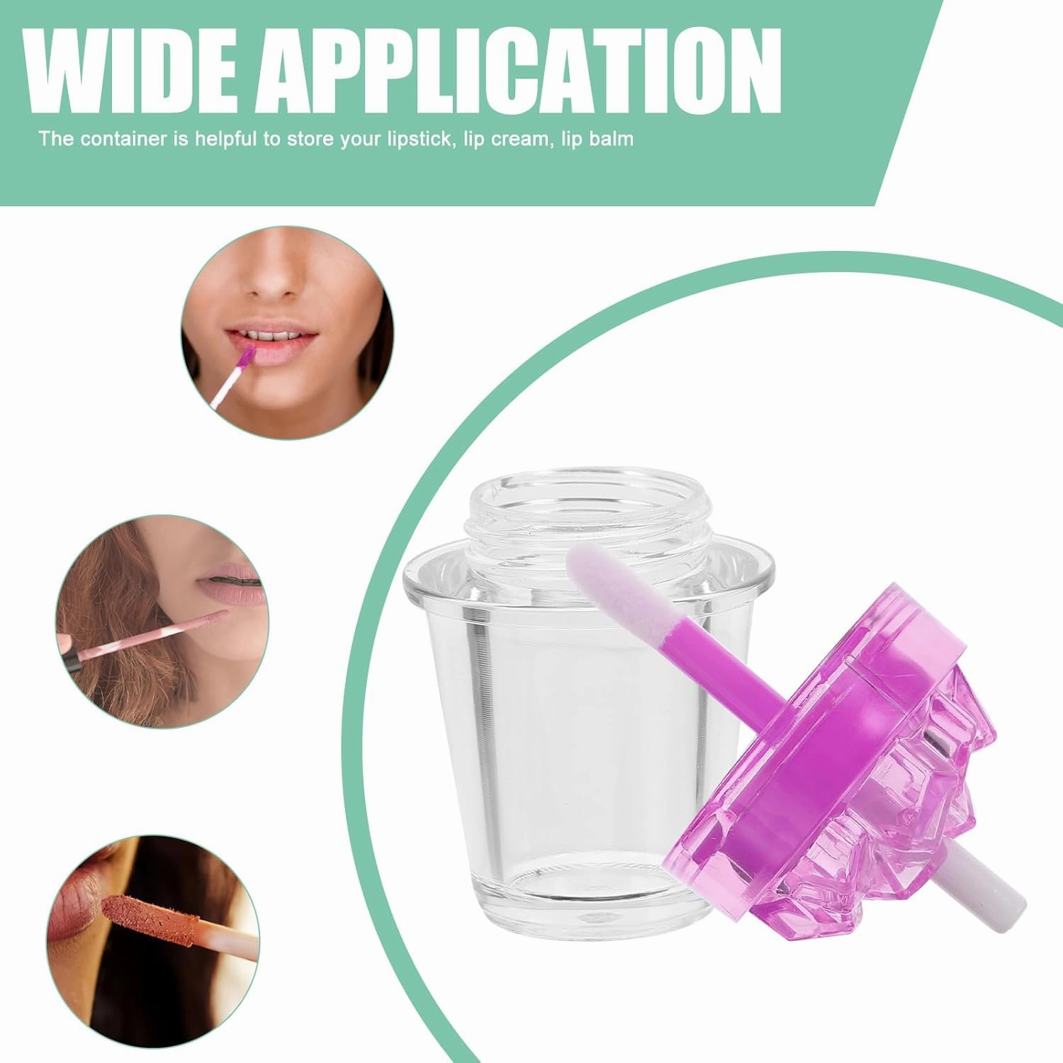 21 Pack Empty Lip Gloss Tube, Plastic Lip Balm Containers Refillable DIY Cosmetics Reusable Sample Bottles,Empty Ice Cream Cute Lipgloss Bottles/Containers Crystal Lip Gloss Supplies Kit, Clear