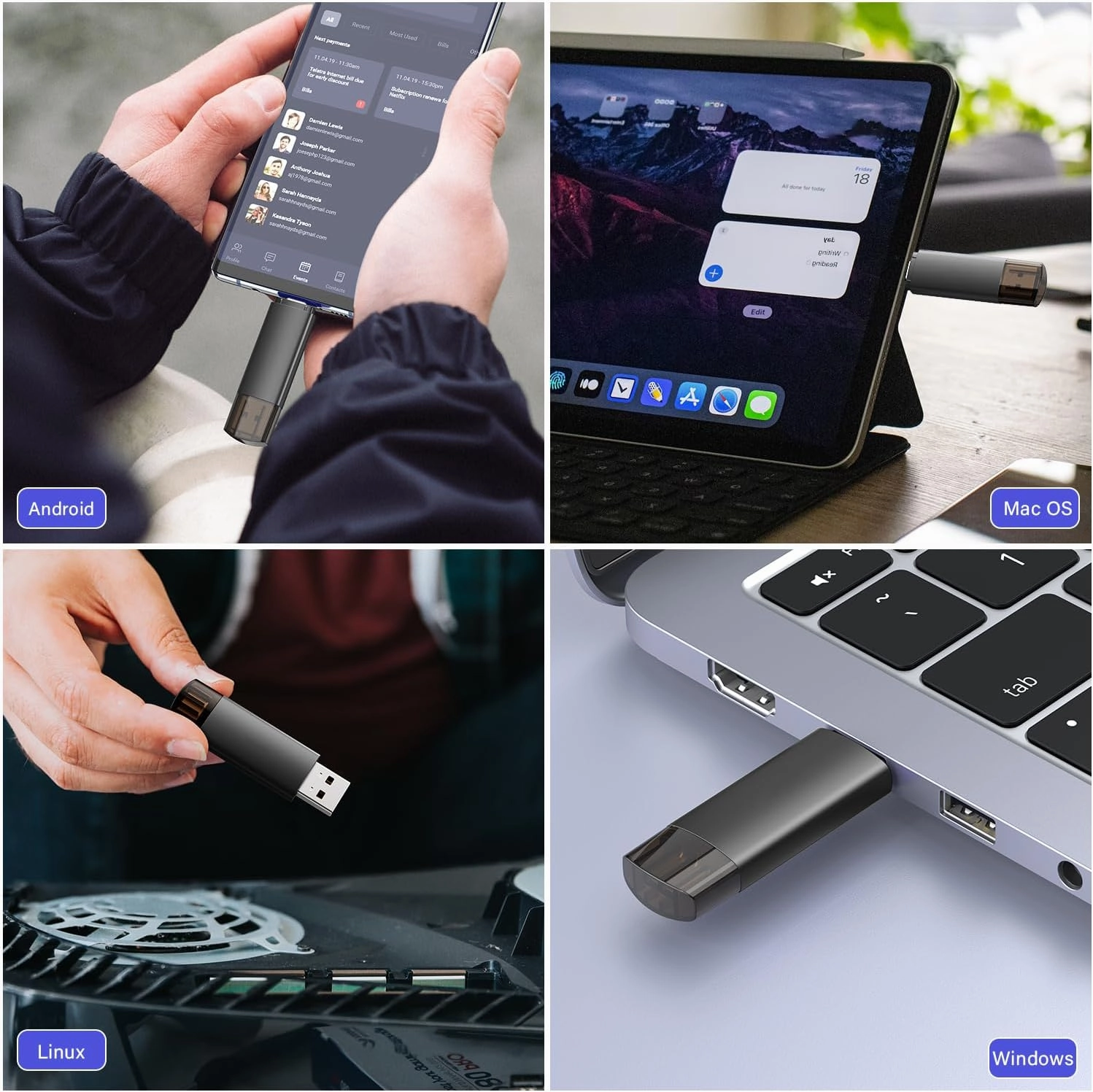 256GB USB C Flash Drive Dual USB 3.0 Flash Drive Type C   USB A Portable Type-C Flash Drive 2-in-1 USB-C Thumb Drive for Smartphone Tablet Computer Mac iPhone 15 Black