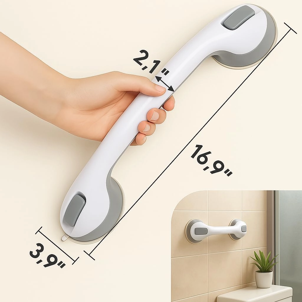 2 Pack Grab Bars for Bathtubs and Showers,Shower Handles for Elderly Seniors bar Bars Safety Elderly Suction 500 lbs Cup and Walls bathtubs Handicap Heavy Duty Grabbers Wall