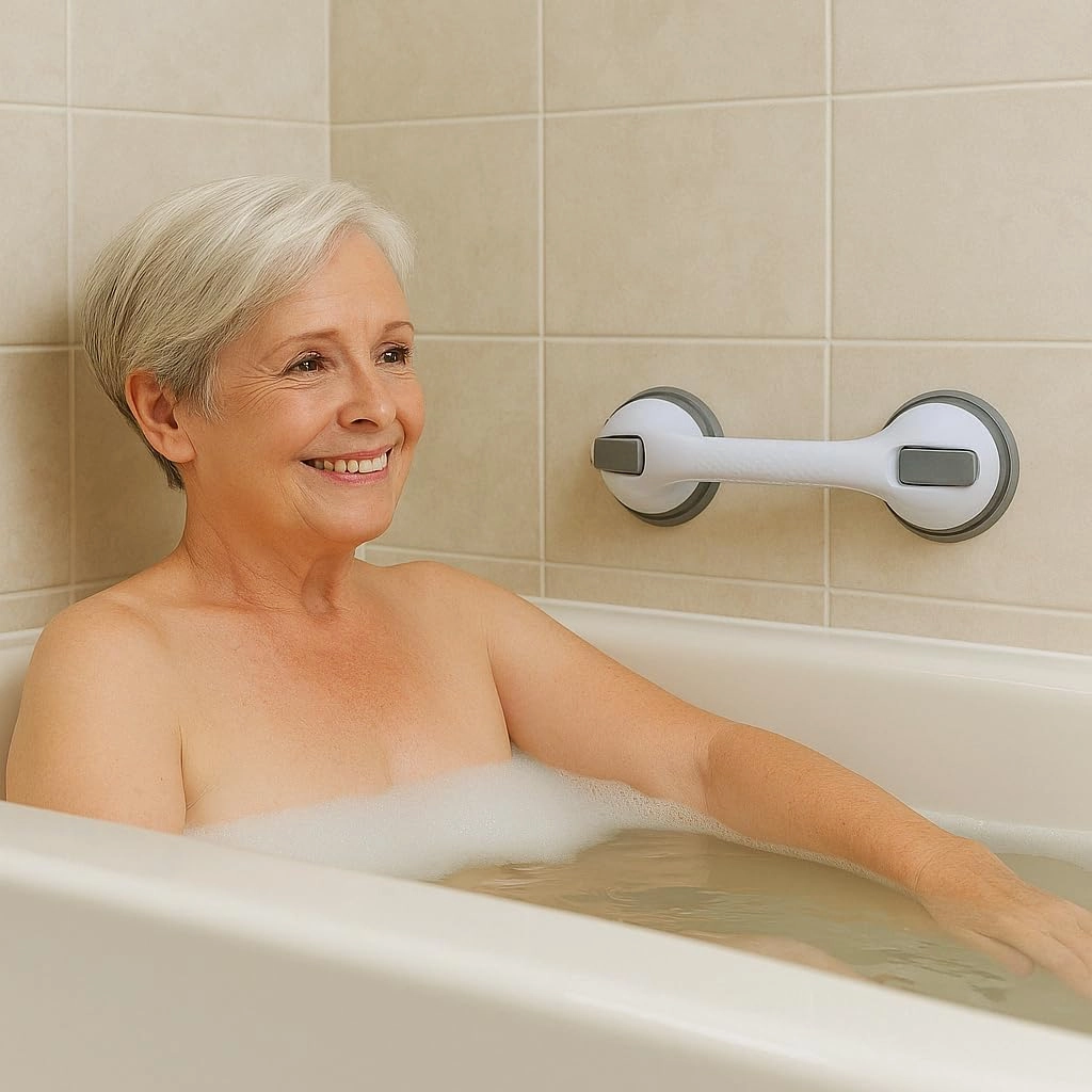 2 Pack Grab Bars for Bathtubs and Showers,Shower Handles for Elderly Seniors bar Bars Safety Elderly Suction 500 lbs Cup and Walls bathtubs Handicap Heavy Duty Grabbers Wall