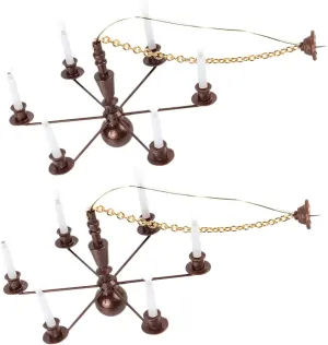2Pcs Mini Ceiling Lamp Model Warm Light for Sand Table Decoration Compact for Dollhouse and Mini House Lighting