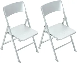 2Pcs Miniature Folding Chair Tiny House Furniture Accessory Decorative Dollhouse Chairs Compact Design for Playroom Portable Easy to Store