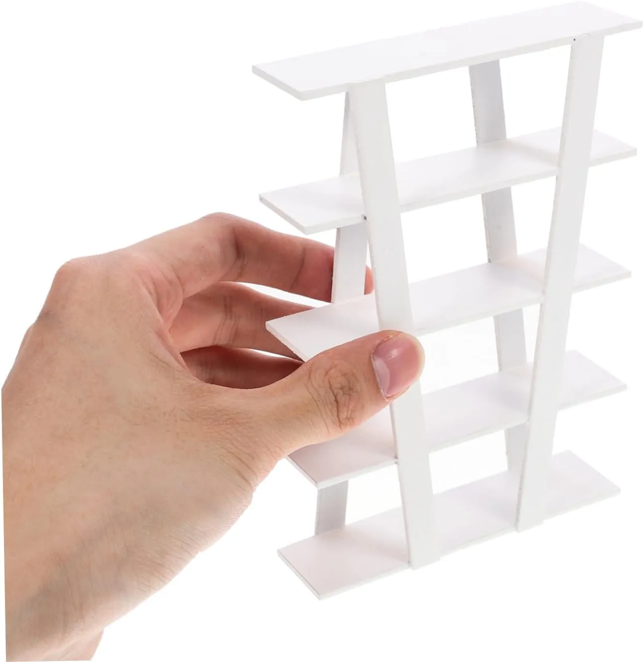 2pcs Miniature Wooden Stand Dollhouse Storage Shelf Compact Display Rack for Miniatures Elegant Decor for Spaces Multifunctional Wooden Furniture Model