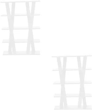 2pcs Miniature Wooden Stand Dollhouse Storage Shelf Compact Display Rack for Miniatures Elegant Decor for Spaces Multifunctional Wooden Furniture Model