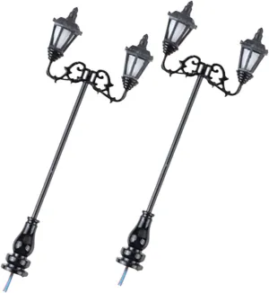 2pcs Scale Micro Landscape Lights for Dollhouse Road Sand Table Decor Durable and Safe Streetlight Models for Life Scenes