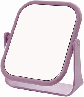 2pcs Double-Sided Makeup Mirrors Rotating Square Oval Portable Chic Desk Mirror Set