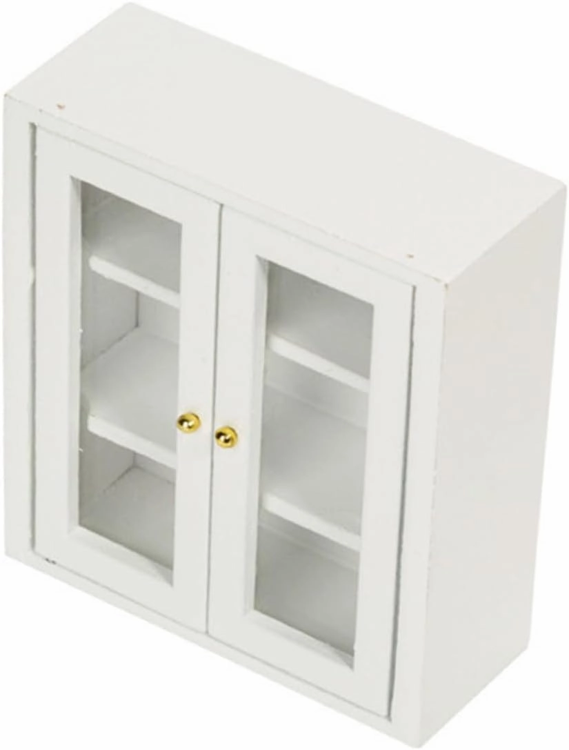 2pcs Miniature Kitchen Cabinet Model Tiny House Ornament Chic Dollhouse Furniture Realistic Design Creative Decoration for Collectors Craftsmanship