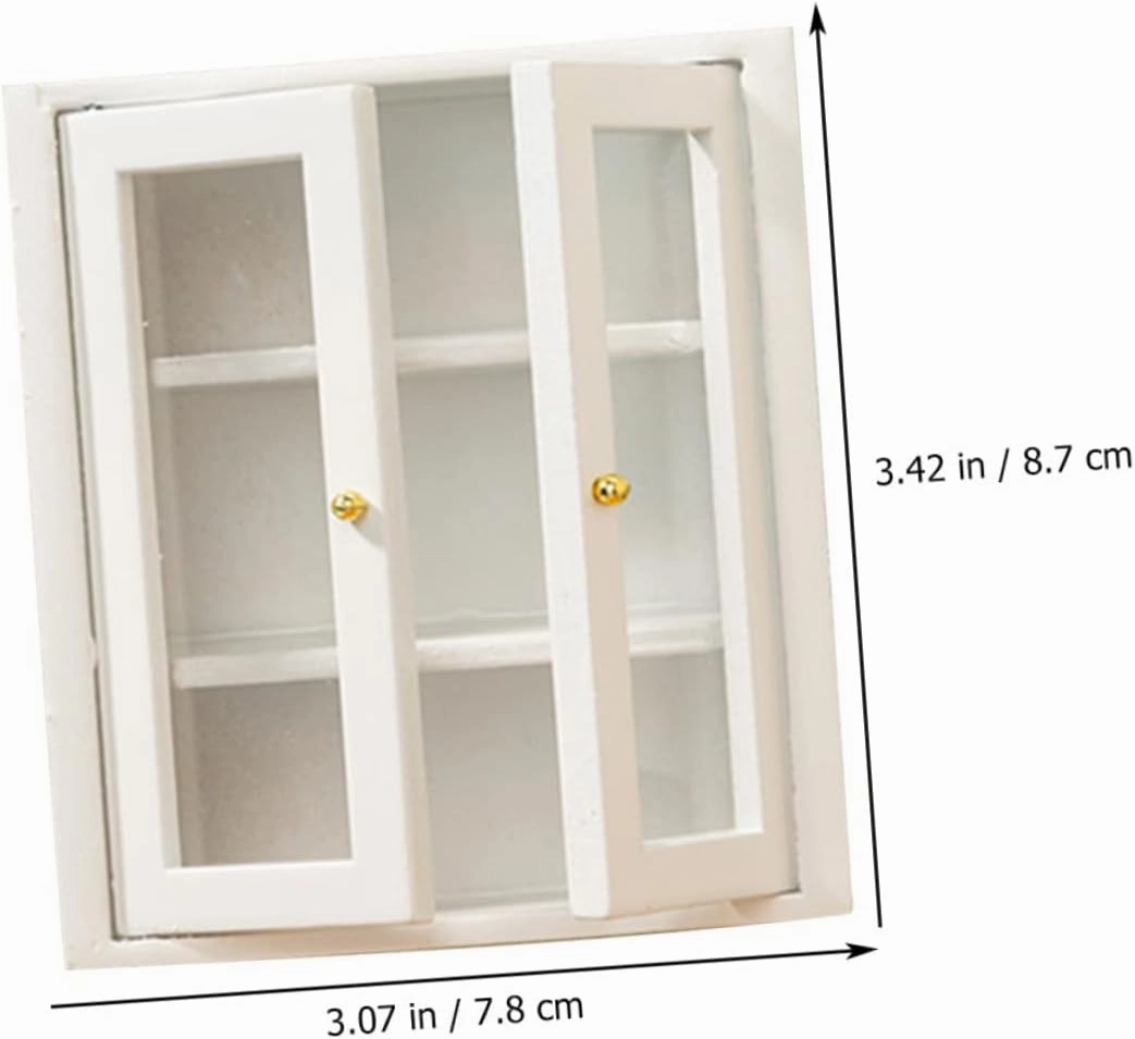 2pcs Miniature Kitchen Cabinet Model Tiny House Ornament Chic Dollhouse Furniture Realistic Design Creative Decoration for Collectors Craftsmanship